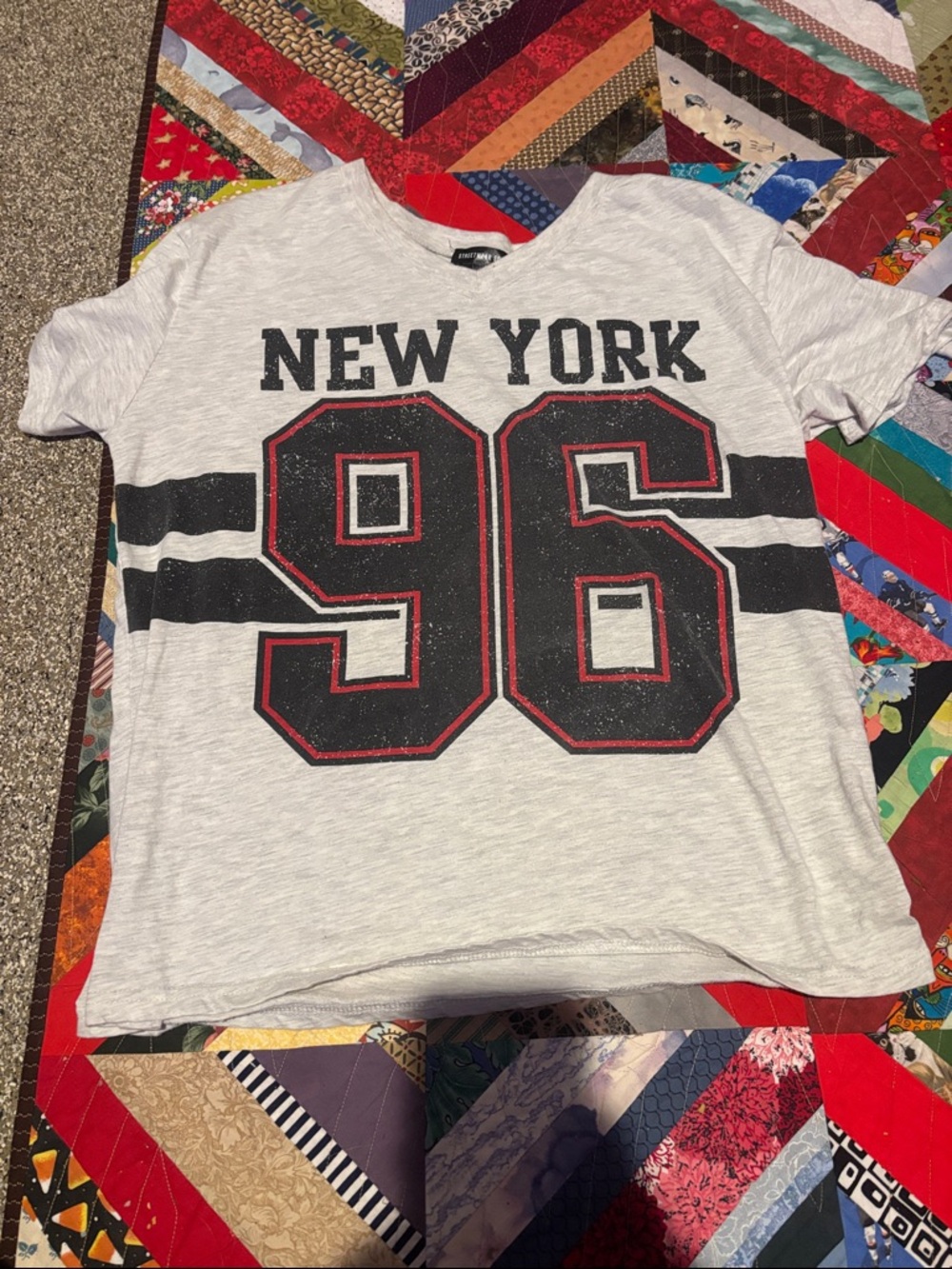 NEW YORK 96 Graphic Tee - White with Black & Red